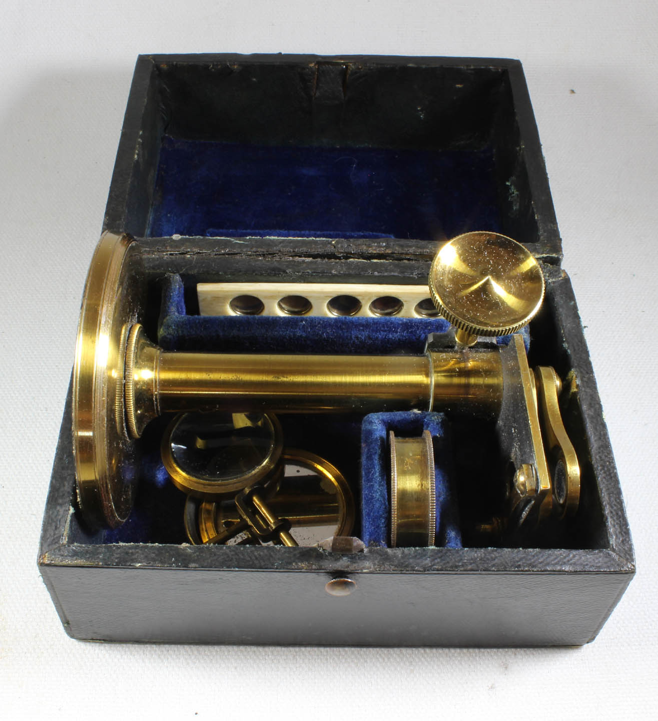 French botanical  Microscope in Case