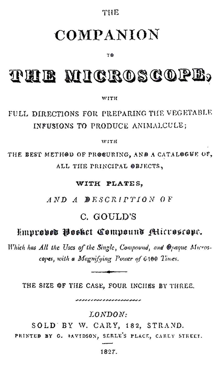 Gould Title Page from 1827
