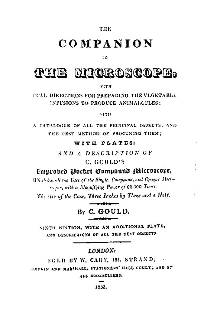 Title page of Gould 1833 9th ed.