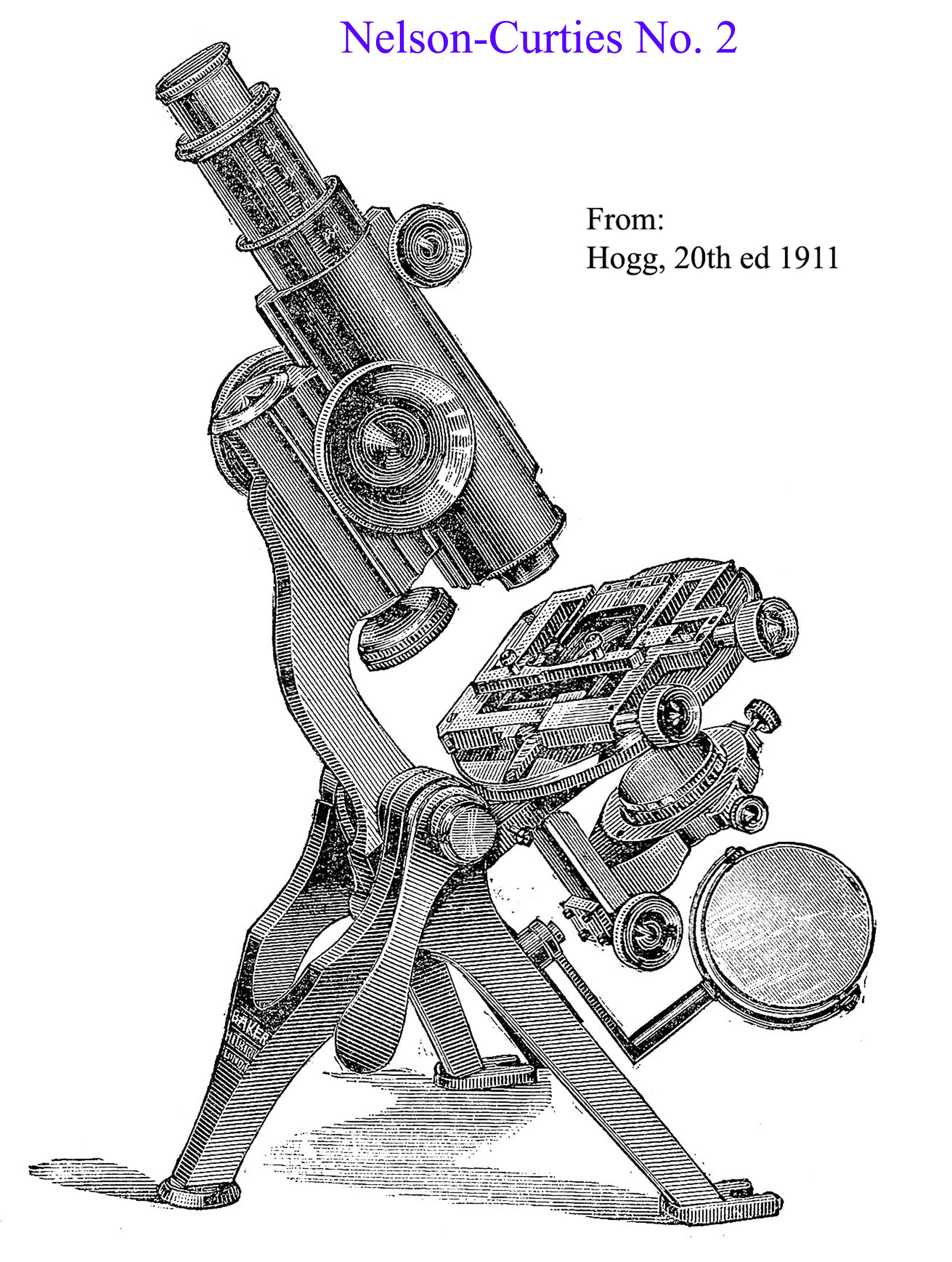 Nelson Baker Microscope from Hogg 1911 2oth ed.