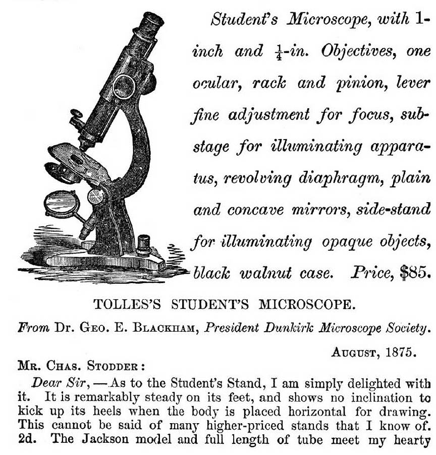 ad for Tolles student microscope