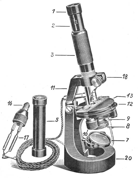 Engraving of Ultralomara Microscope