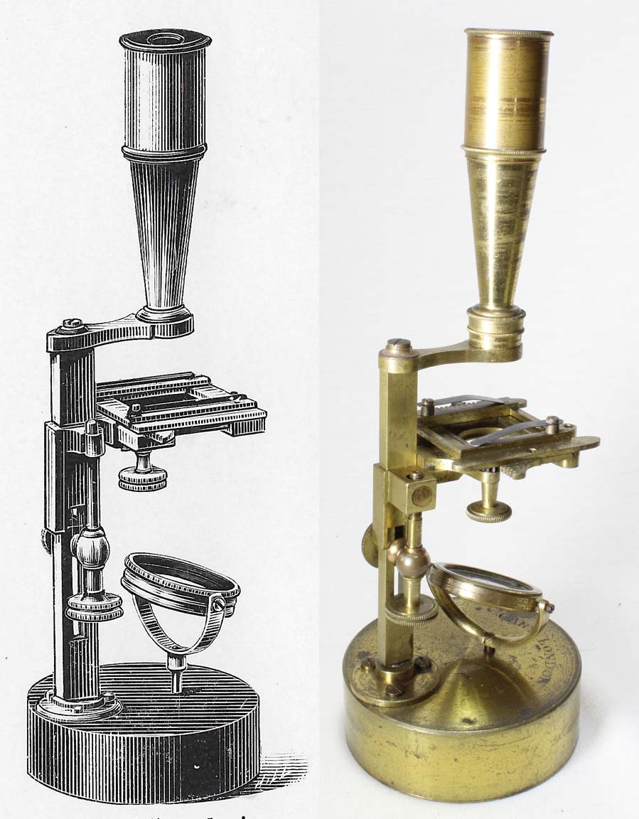 engraving of cary mechanical stage microscope