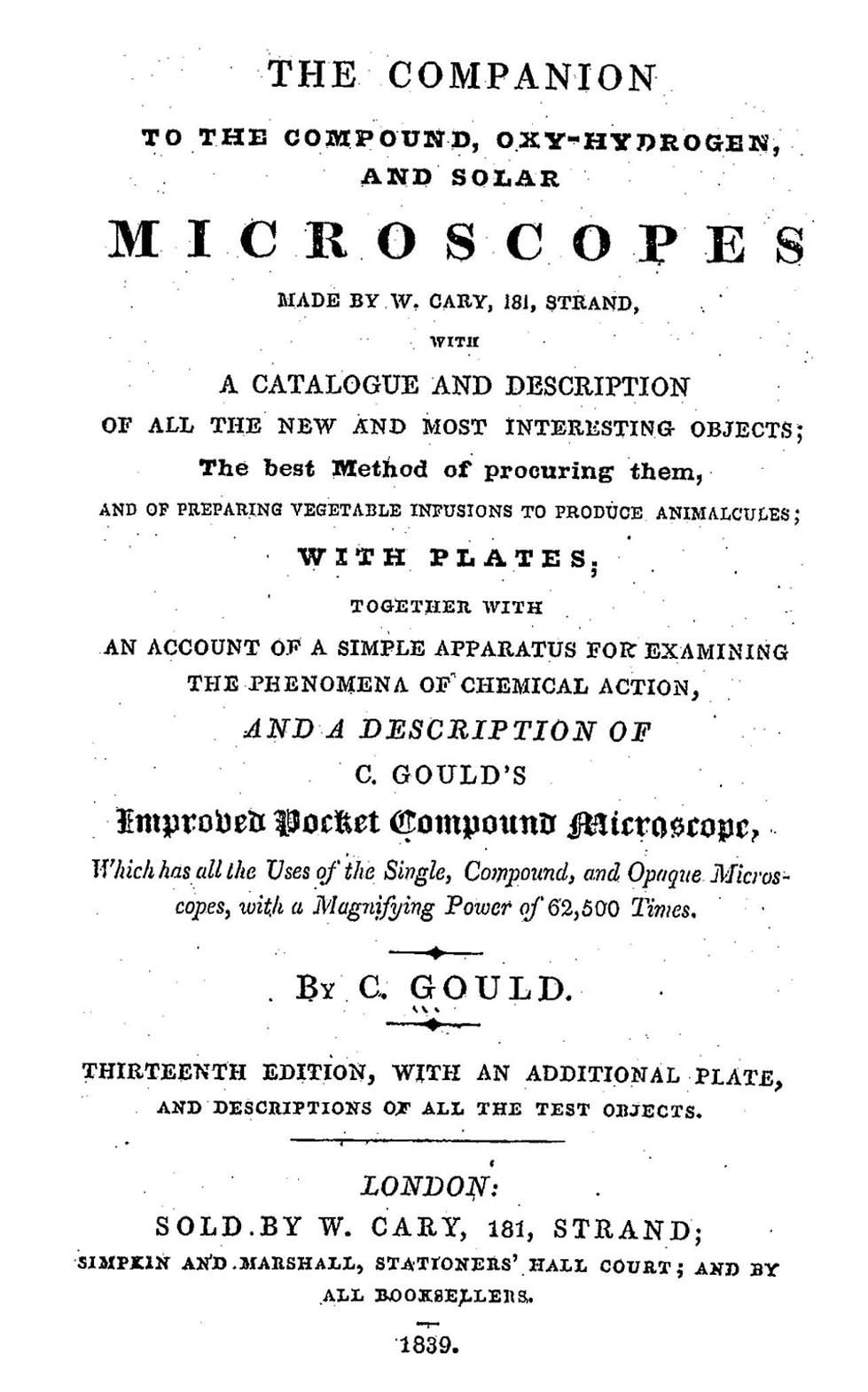 Gould Title Page from 1839