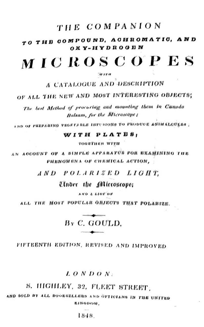 Gould Title Page from 1848 15th ed.
