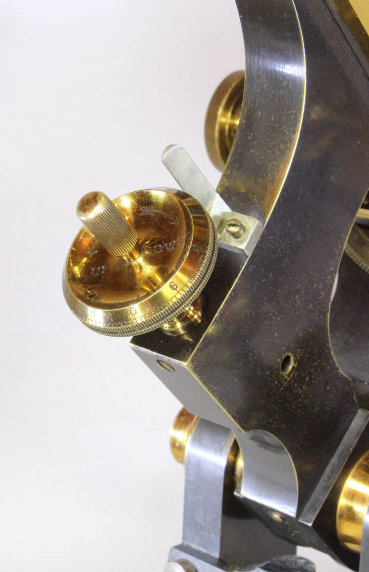 
Grand Van Heurck Microscope main fine focus knob