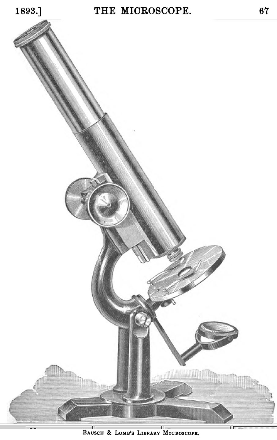 
engraving of later version of Library microscope
