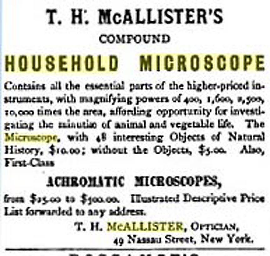 1869 McAllister Advert