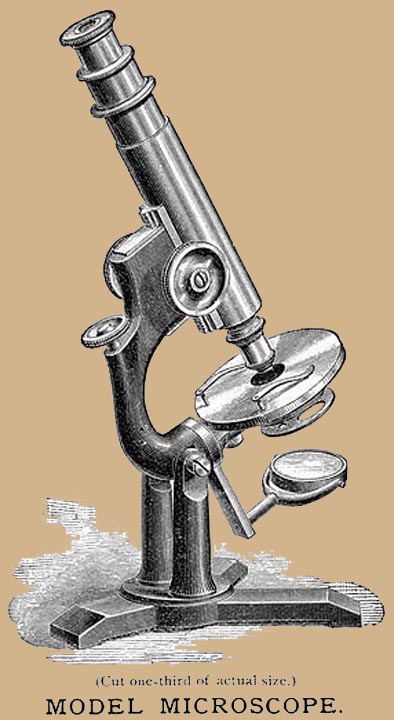 engraving of model microscope