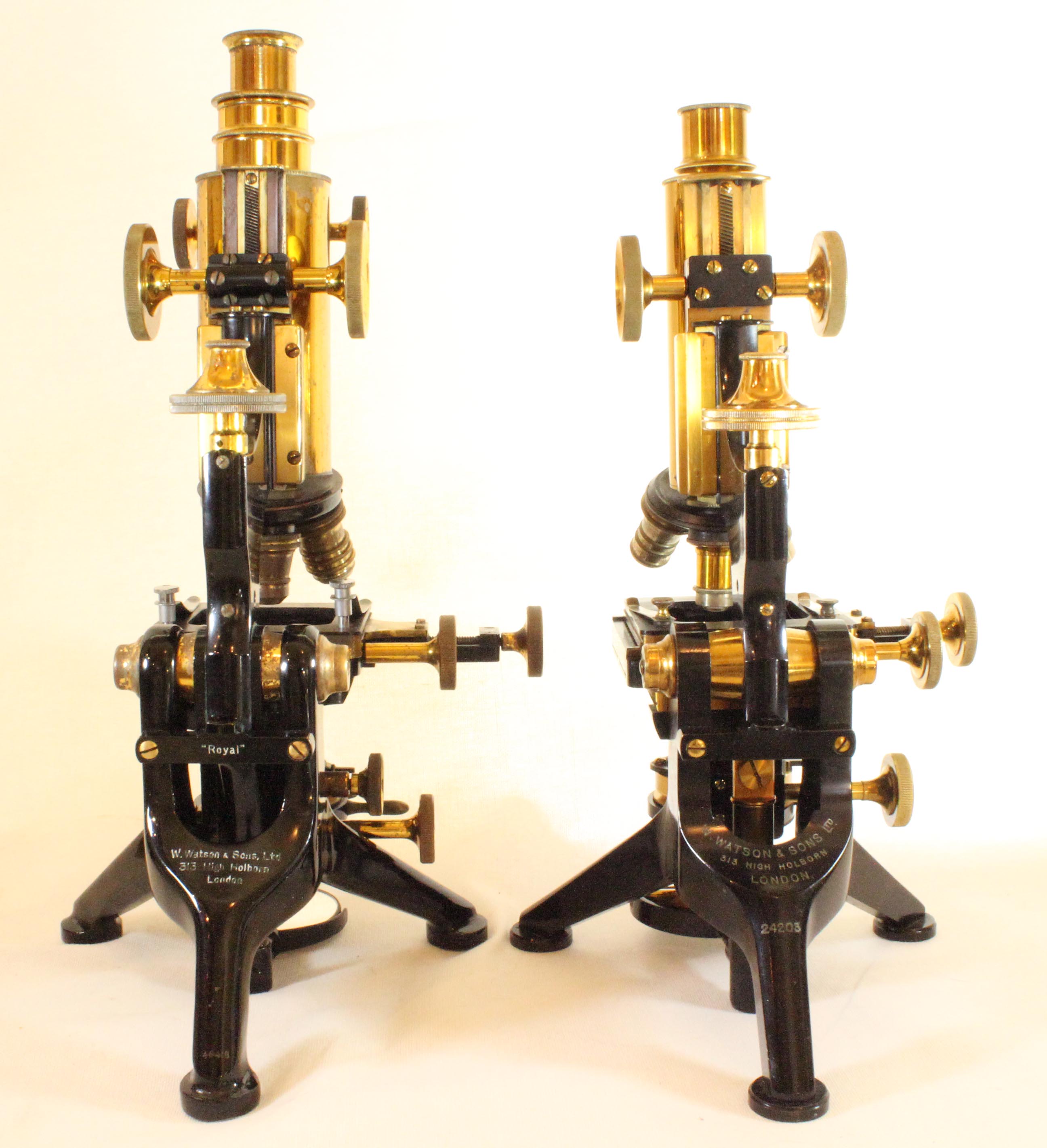 Edinburgh Model H and Royal microscopes
