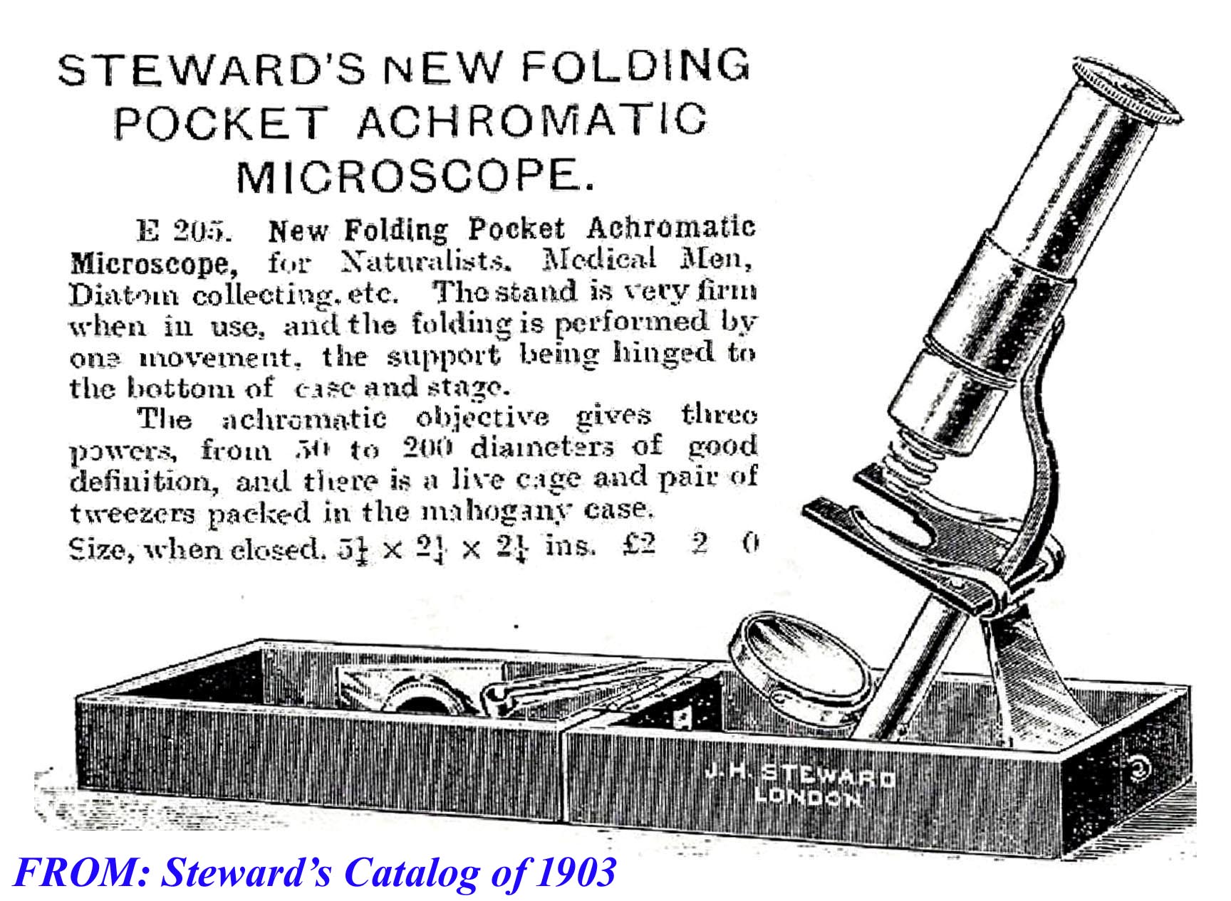 Steward folding microscope