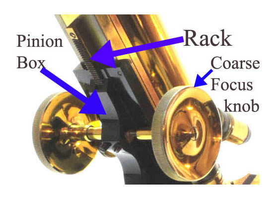  Microscope rack and pinion