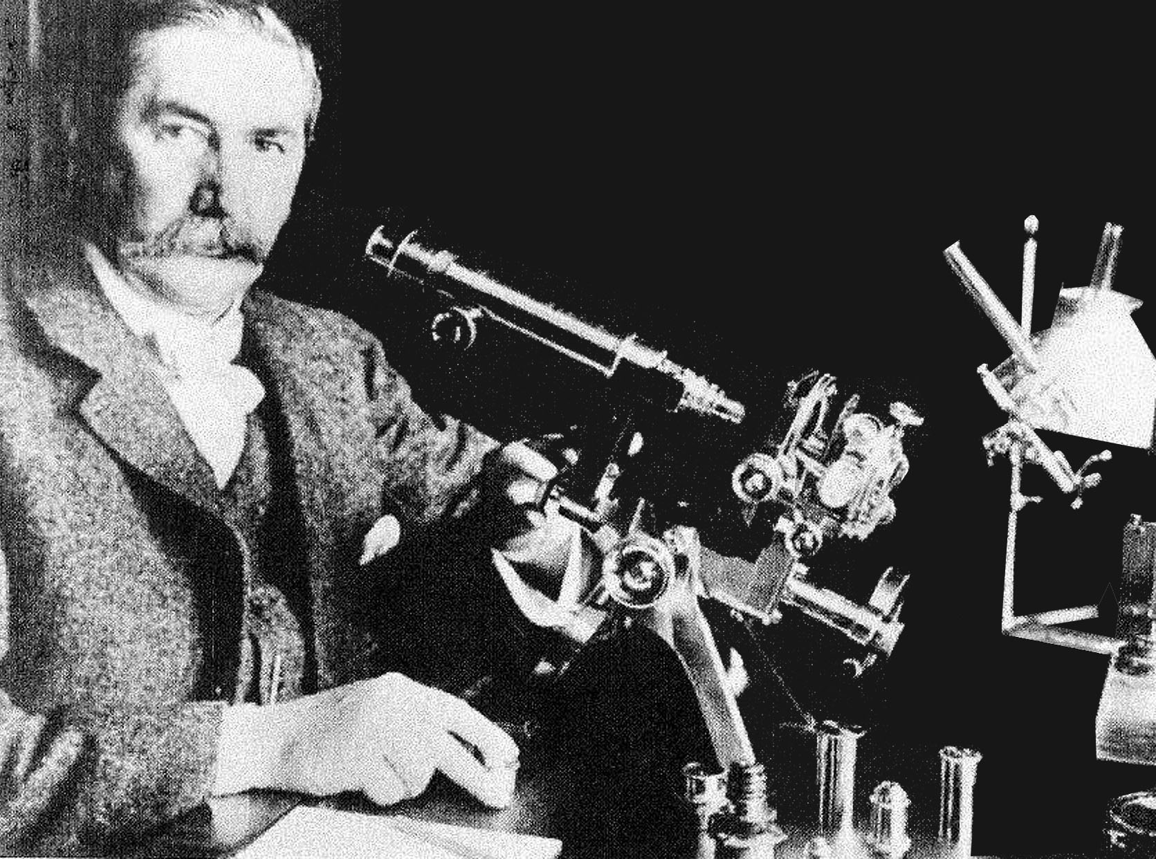 E.M.Nelson with his microscopes